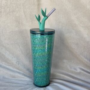 STARBUCKS 2025 Siren Mermaid Iridescent Teal Cold Cup Tumbler (24oz)